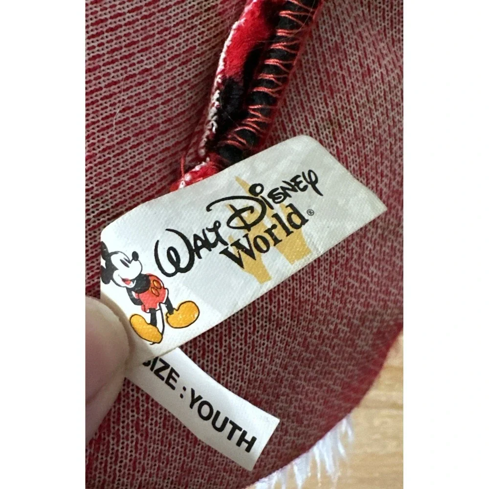 RARE Vintage Walt Disney World‎ Mickey Ears Santa Hat Zebra Animal Kingdom Youth